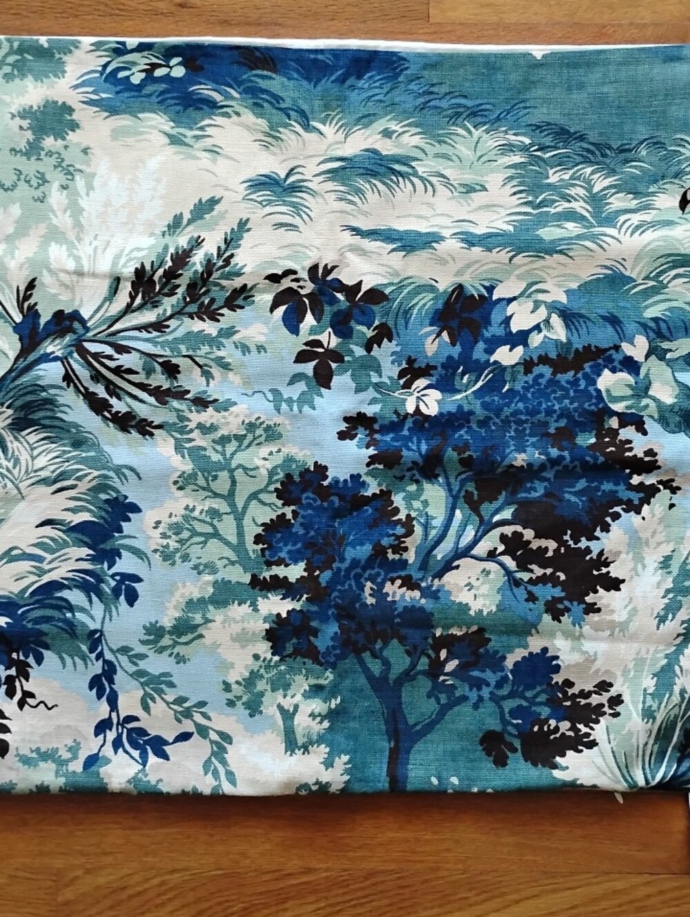 NWT Thibaut Lincoln Toile Navy Blue Teal Pillow Cover 22" x 22" (MSRP $105)
